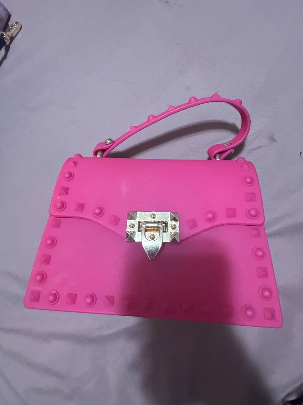 Pink Studded Top-Handle Women’s Bag